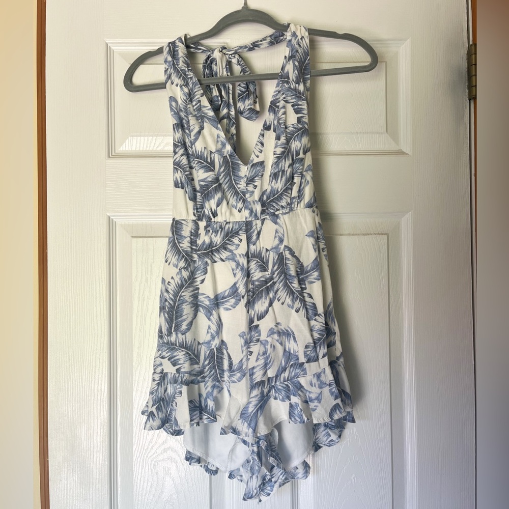 Francescas | Mi Ami | Blue halter romper | size small | women’s